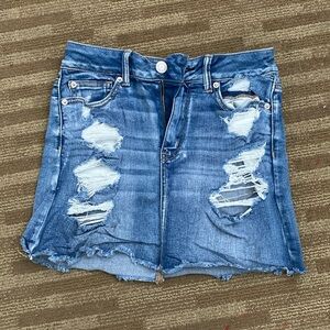 American Eagle distressed denim skirt